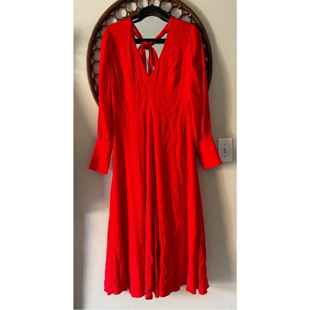 NWT Whistles Red Amira Tie Detail Dress size 8